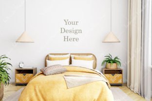 Interior Background in Bedroom Graphic by Mockups Shop · Creative Fabrica