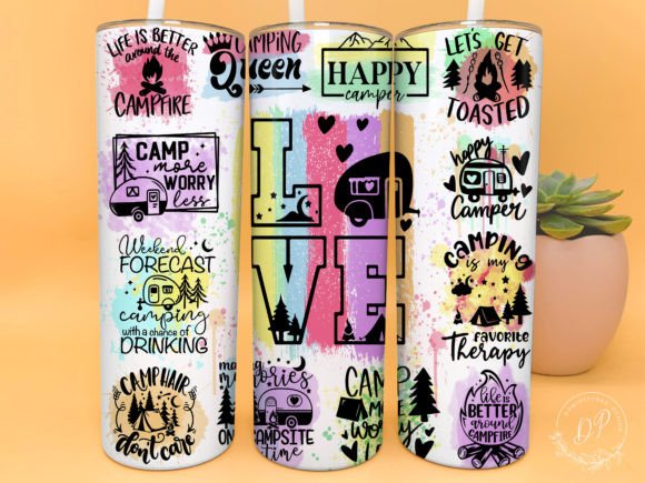 Love Camping 20oz Tumbler Wrap Png