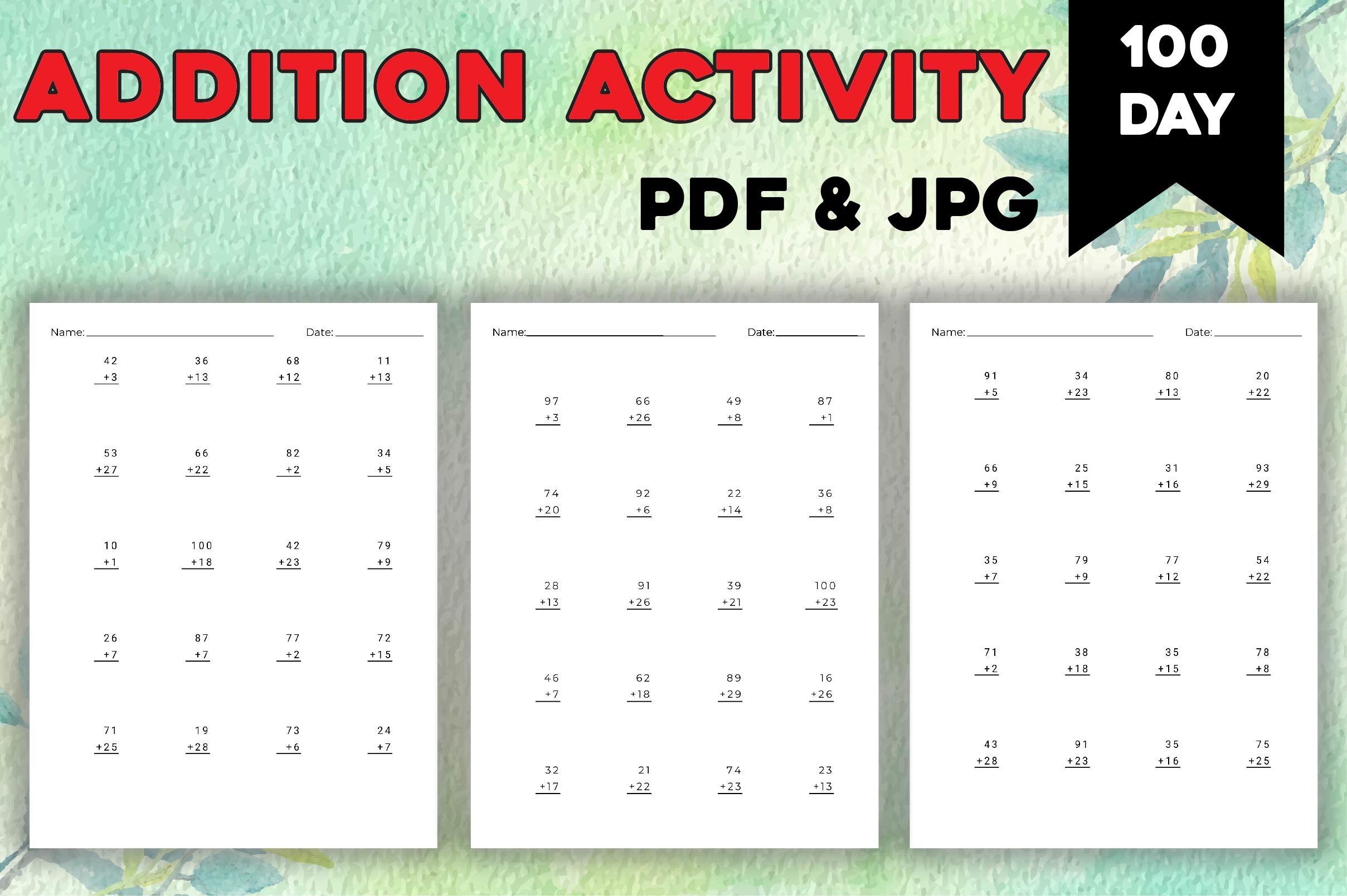 Math Addition Worksheets Graphic by Kdp Planet · Creative Fabrica