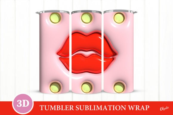3d Puff Lips Sublimation Tumbler 3d Tum Graphics