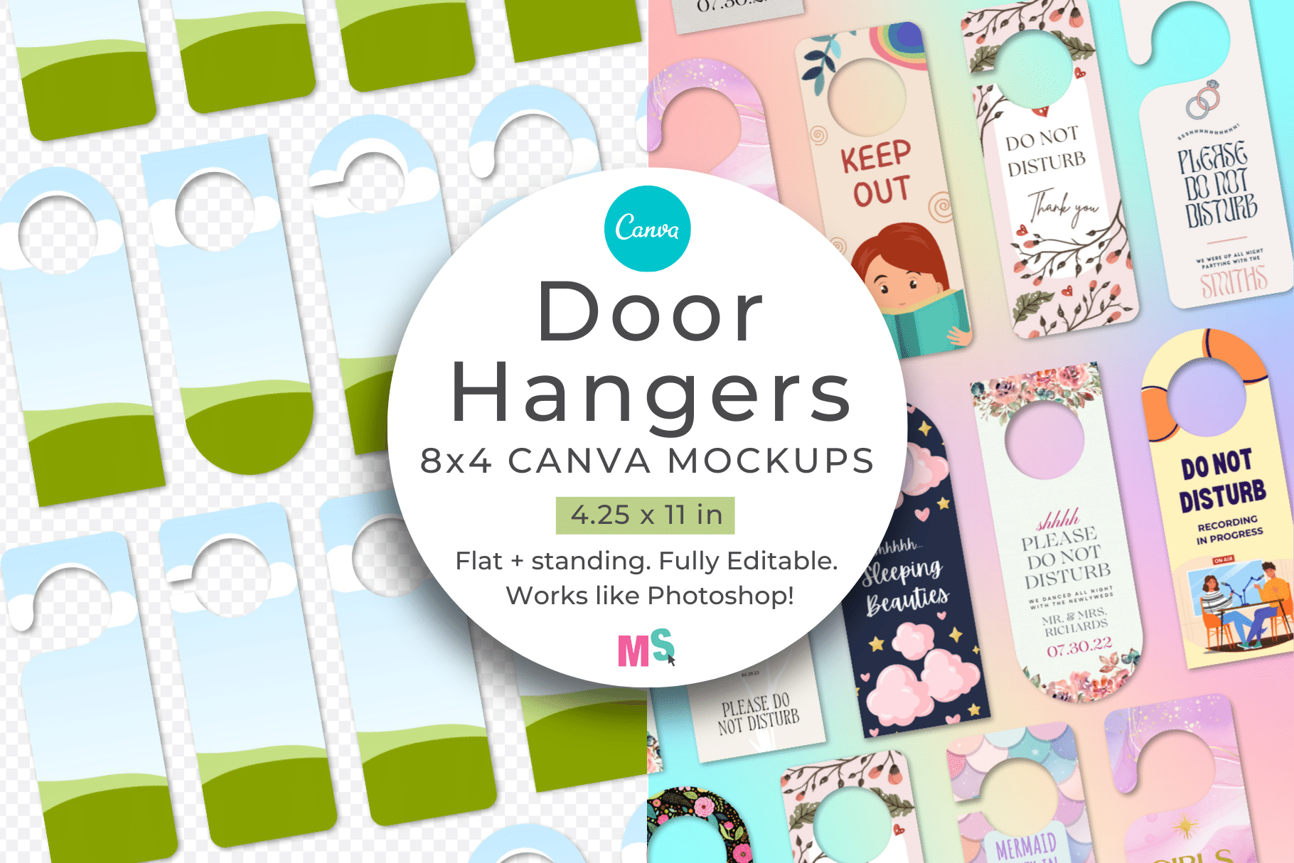 Door Hanger Mockup for Canva