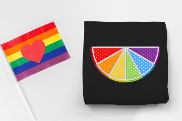 Rainbow Citrus Half Slice Applique