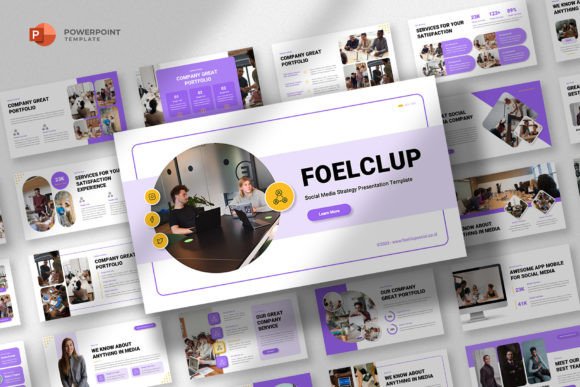 Preview of Social Media Strategy Powerpoint marketing presentation template