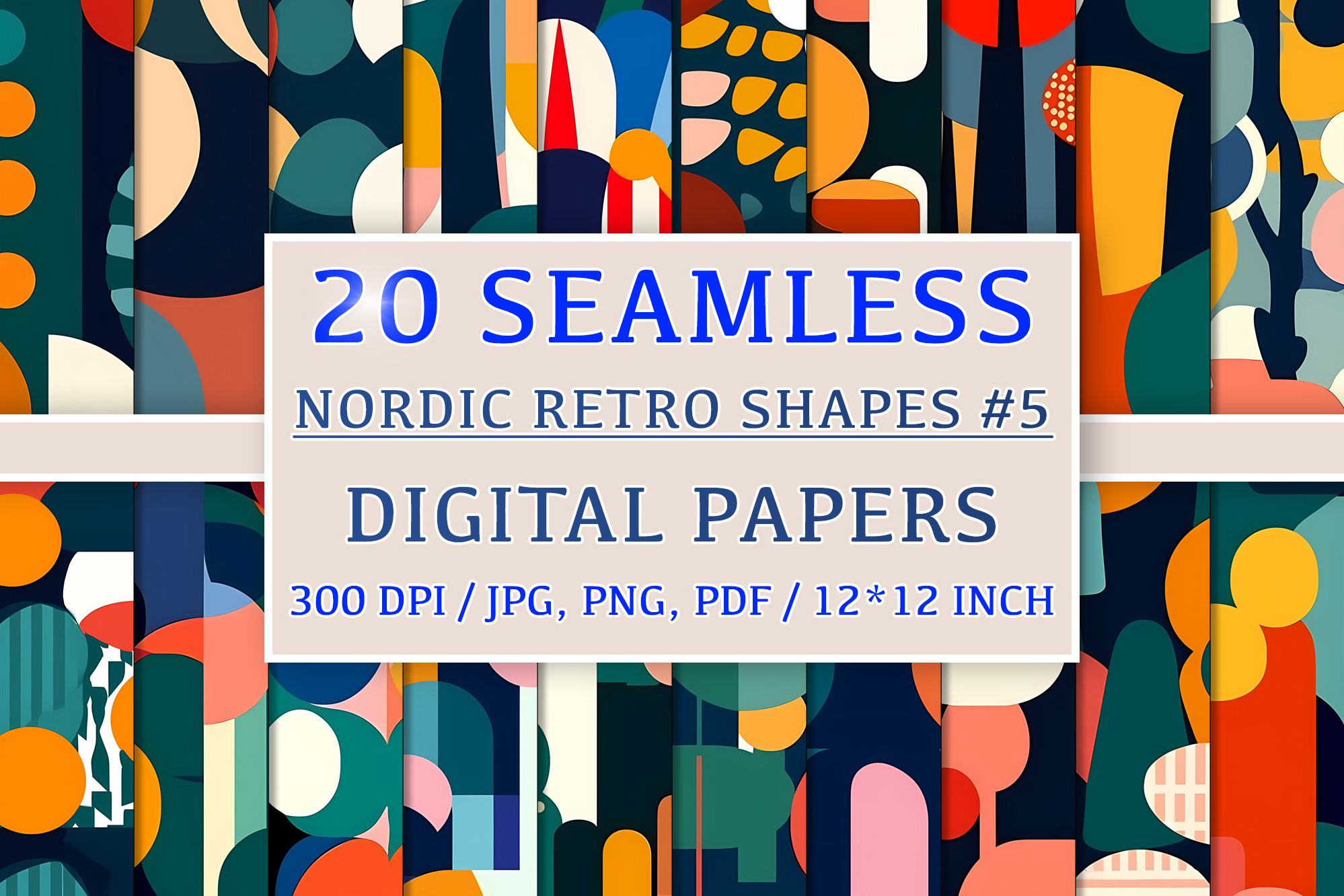 20 Seamless Nordic Retro Patterns #5 Graphic by NordicDesign · Creative ...
