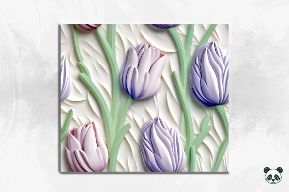 3D Tulip Flower Seamless Pattern 7 Graphic by Pandastic · Creative Fabrica