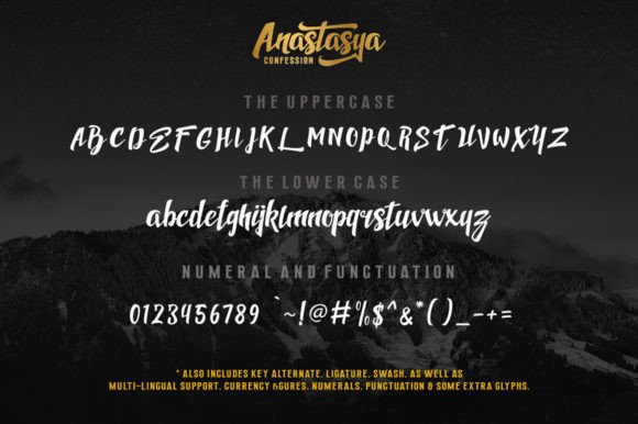 Anastasya Confession Font PNG with transparent background - Preview 2