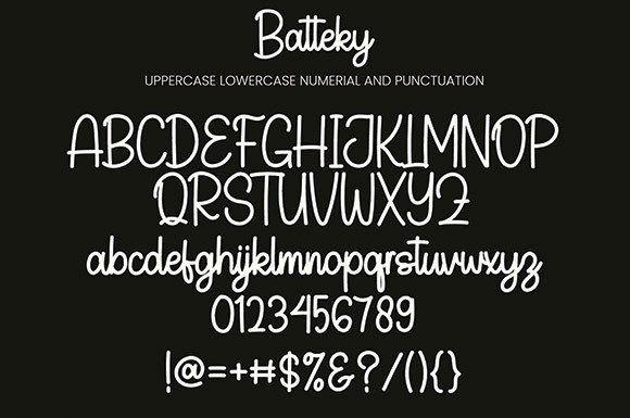 Batteky Font PNG with transparent background - Preview 6