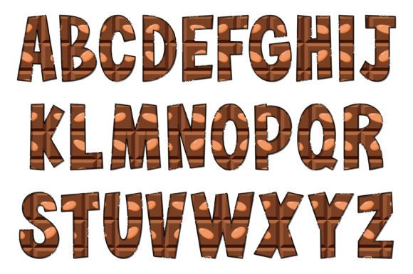 Chocolate Bark Font PNG with transparent background - Preview 1