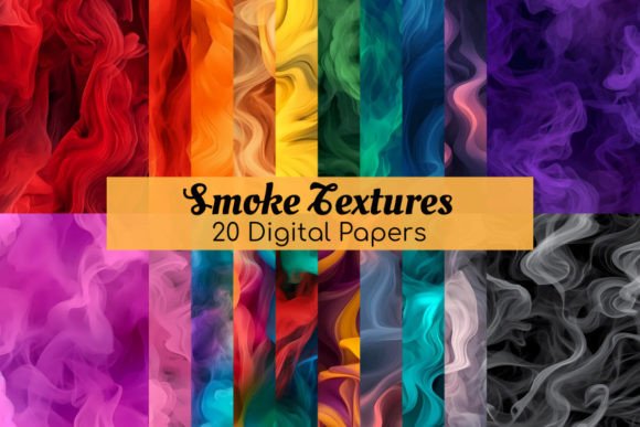 Colored Smoke Digital Paper Textures