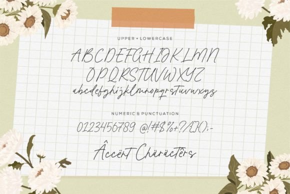 Floral Bouquet Font PNG with transparent background - Preview 4