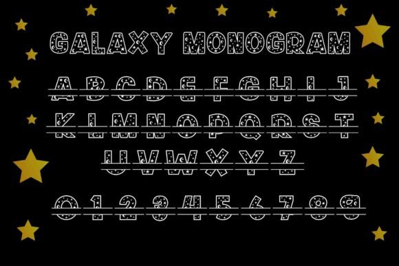 Galaxy Monogram Font PNG with transparent background - Preview 4