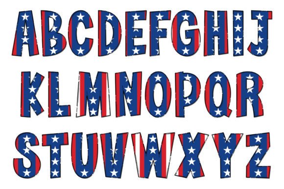Liberty Stars Font PNG with transparent background - Preview 1