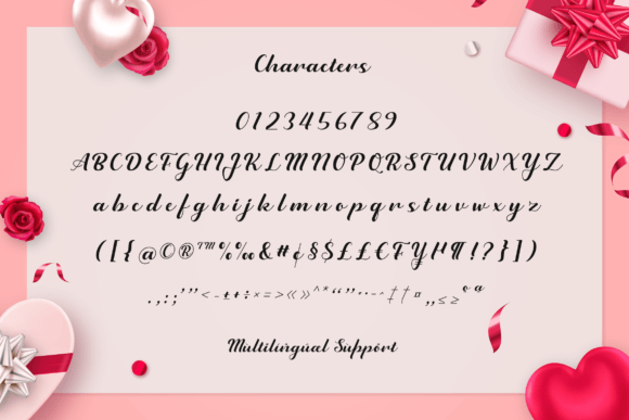 Lovely Rose Font PNG with transparent background - Preview 4