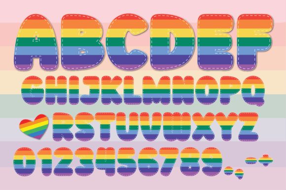 Pride Lgbtq+ Font PNG with transparent background - Preview 1