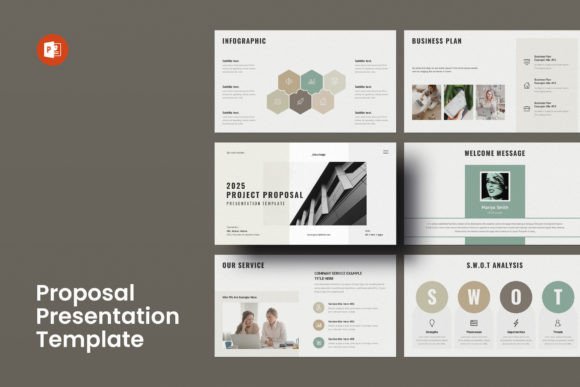Preview of Project Proposal PowerPoint Template PowerPoint template