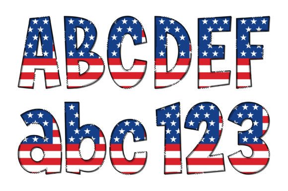 Proudly American Bundle Font PNG with transparent background - Preview 1