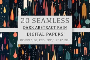 Seamless Dark Abstract Rain Patterns Graphic by NordicDesign · Creative ...