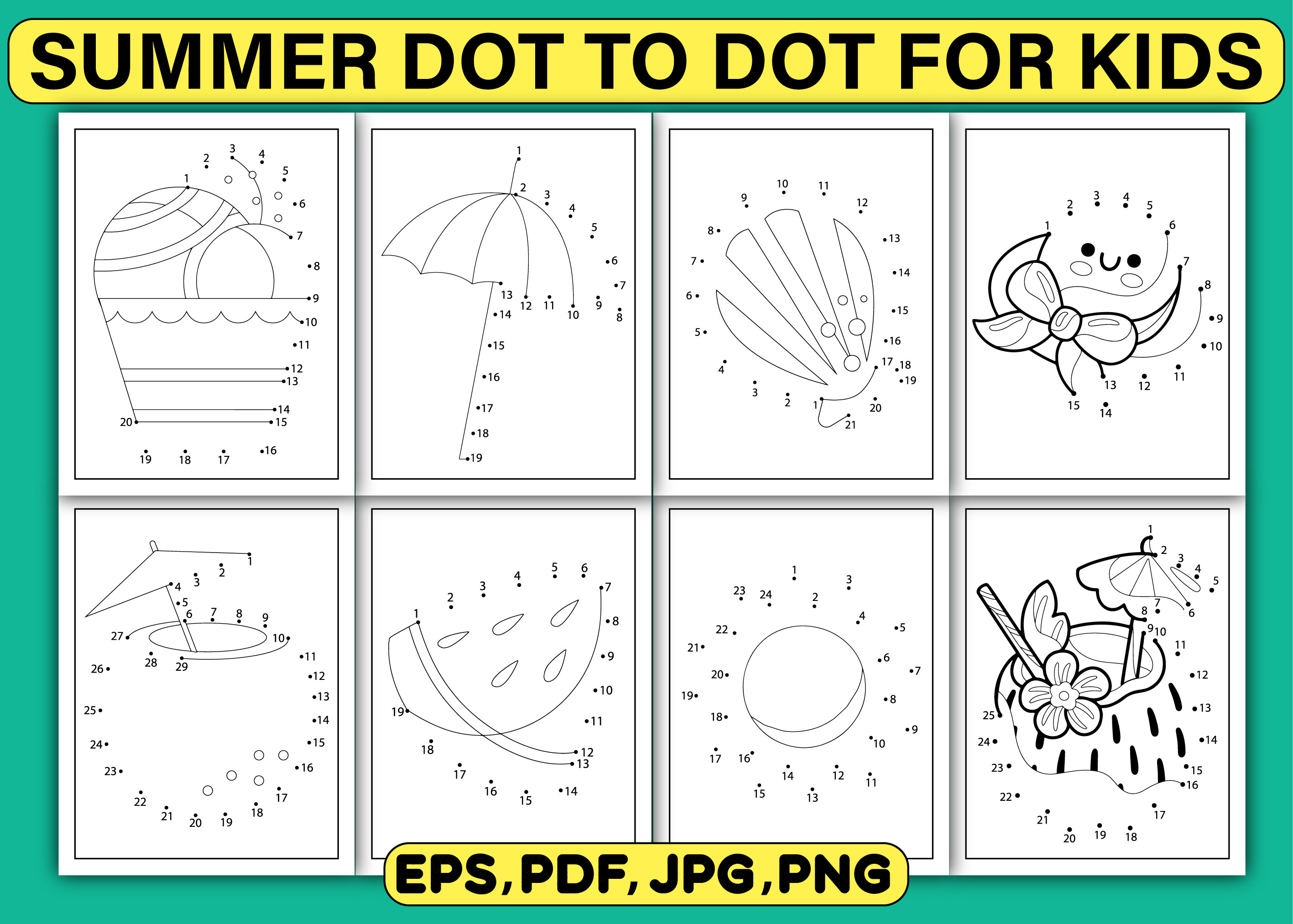 Summer Dot to Dot Pages for Kids Graphic by Asma Store · Creative Fabrica