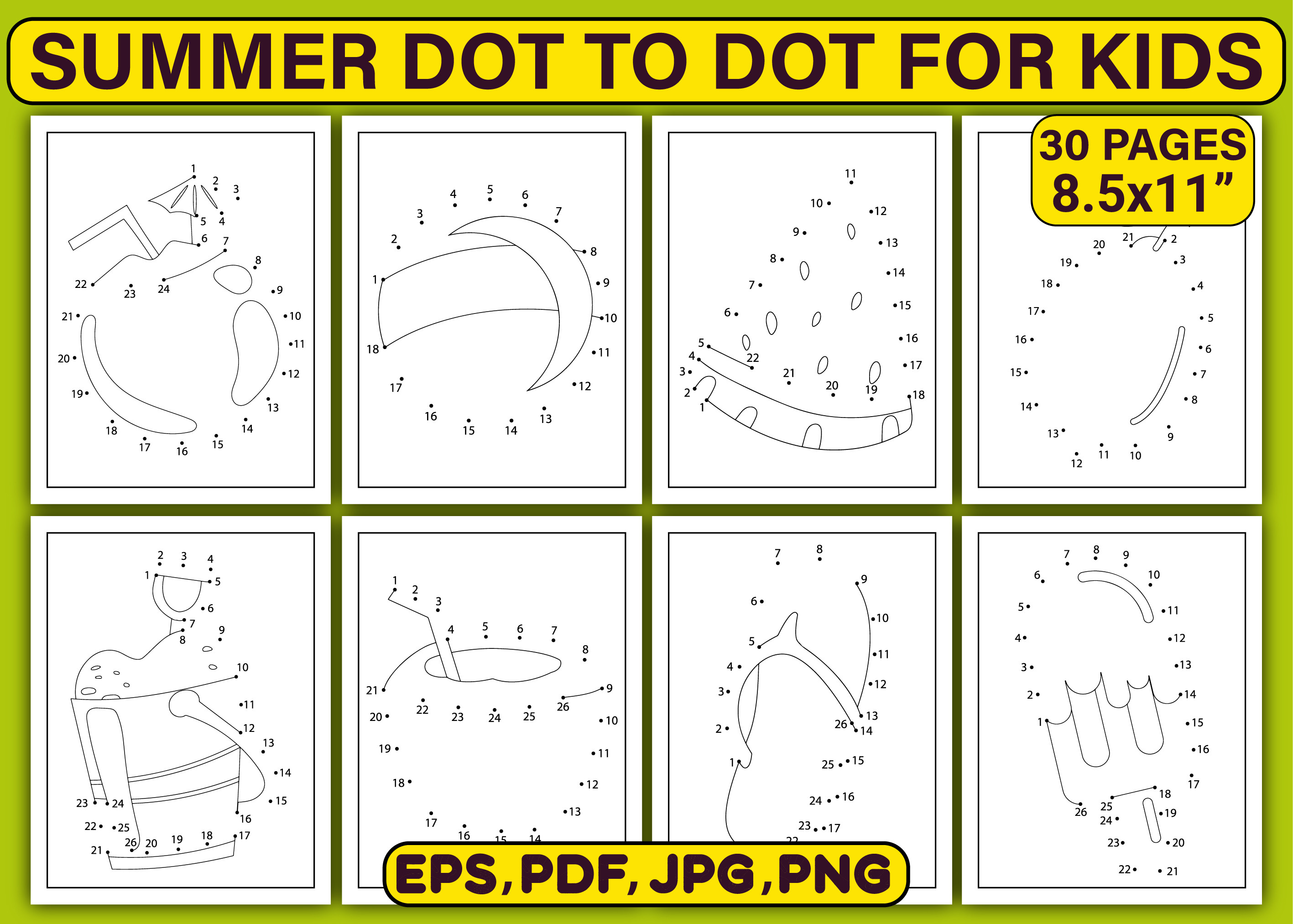 Summer Dot to Dot Pages for Kids Graphic by Asma Store · Creative Fabrica