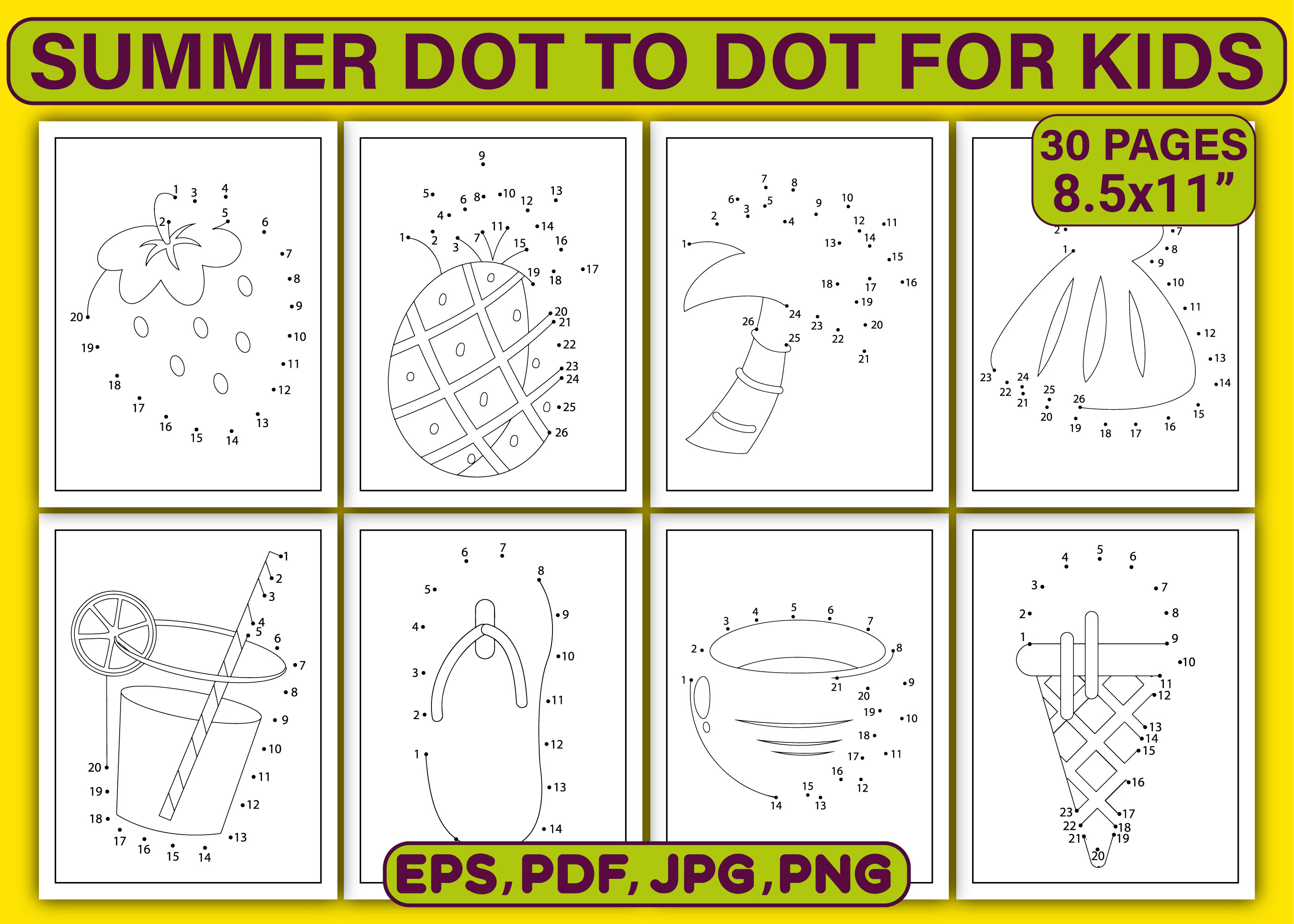 Summer Dot to Dot Pages for Kids Graphic by Asma Store · Creative Fabrica