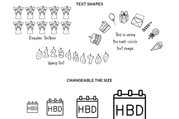 Birthday Girl Doodle Font PNG with transparent background - Preview 3