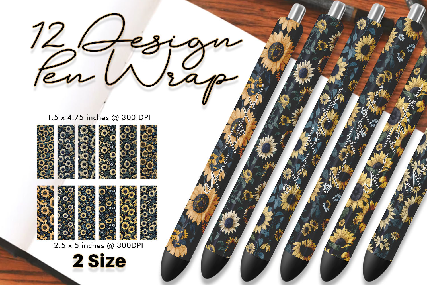 Black-eyed Susan Flowers Pen Wrap Graphic by Artnoy · Creative Fabrica