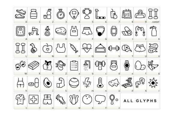 Gym Fitness Font PNG with transparent background - Preview 1