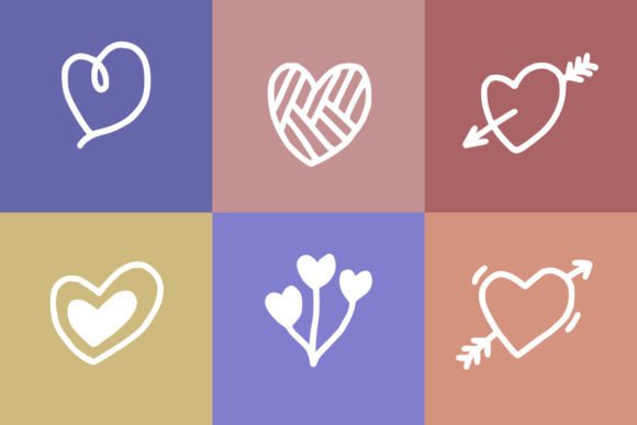 Heart Love Font PNG with transparent background - Preview 2