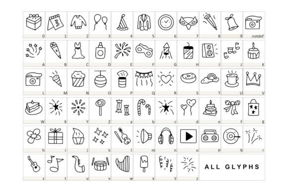 My Party Font PNG with transparent background - Preview 1