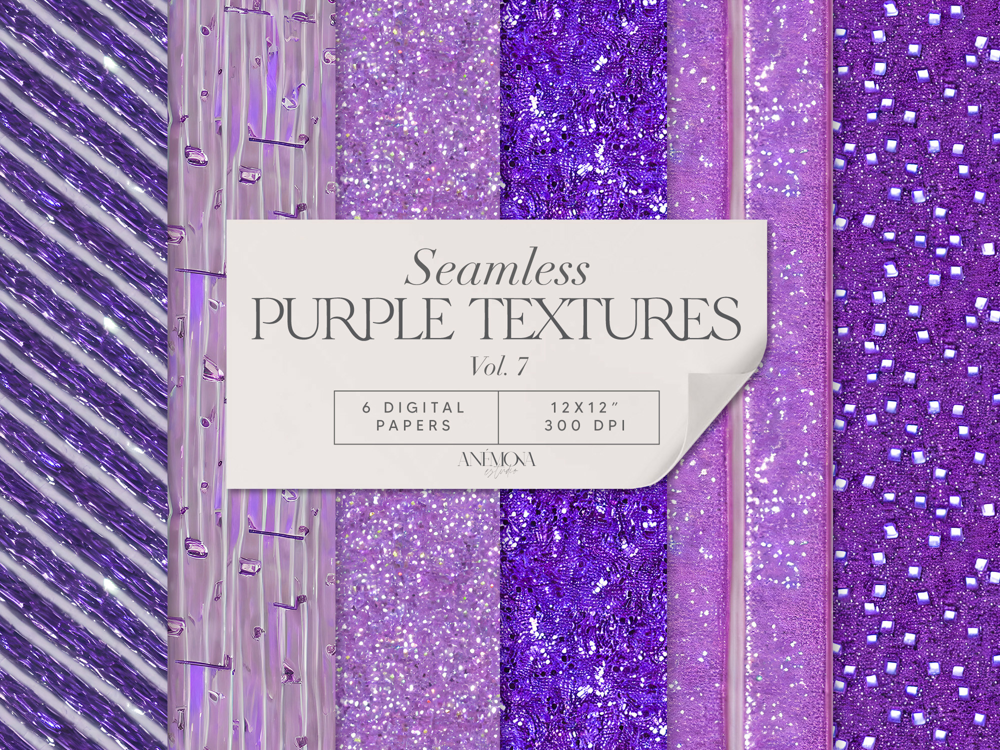 Purple Glitter Digital Paper Seamless