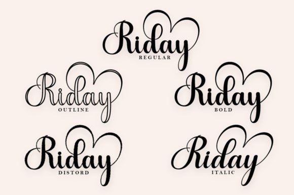 Riday Font PNG with transparent background - Preview 1