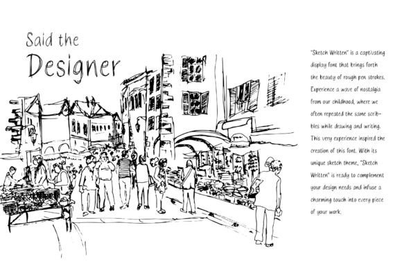 Sketch Font PNG with transparent background - Preview 4