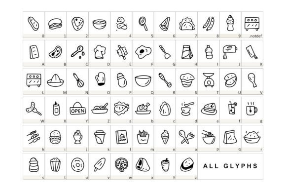Cookery Font PNG with transparent background - Preview 1