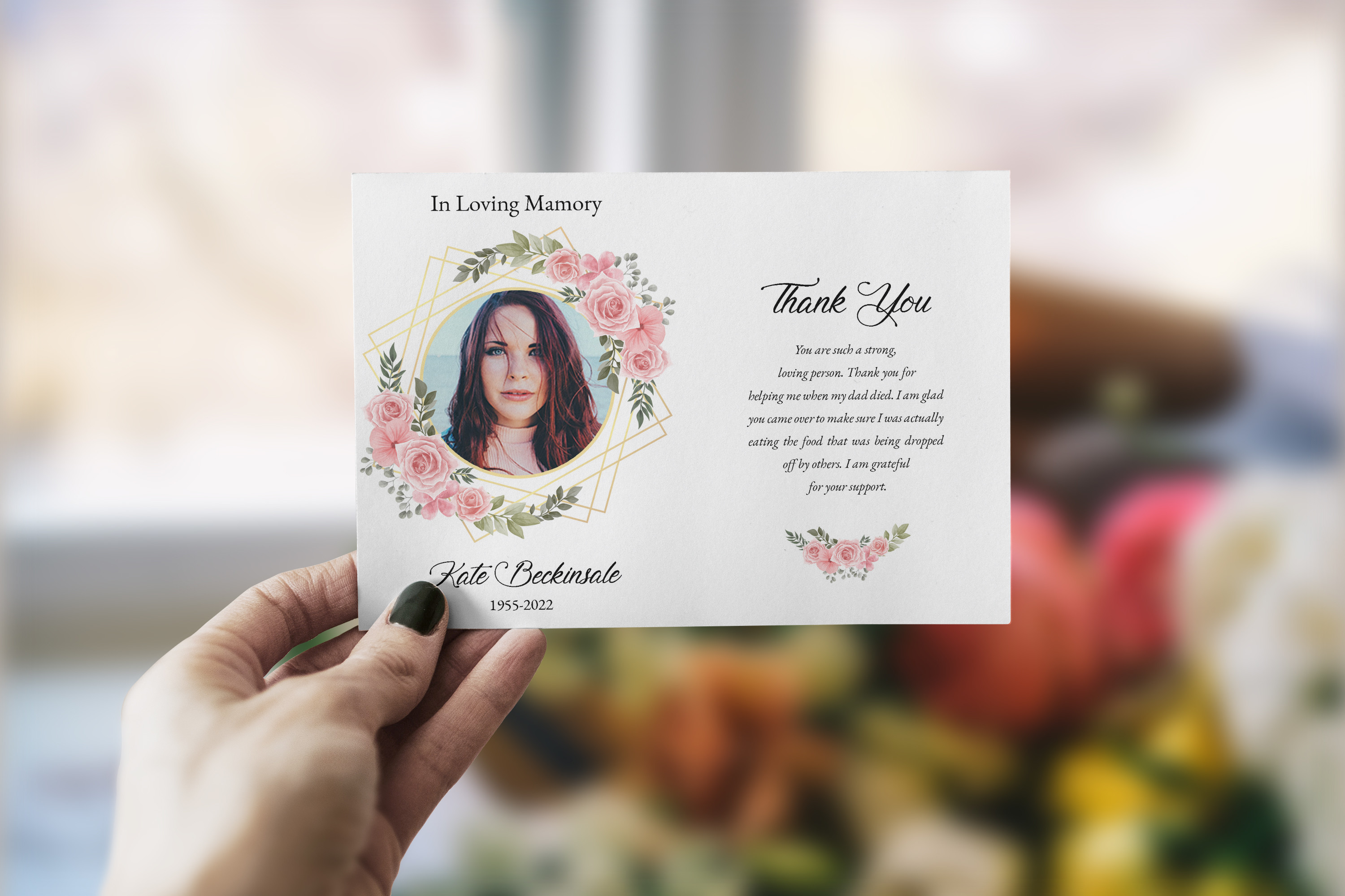 Floral Funeral Thank You Card