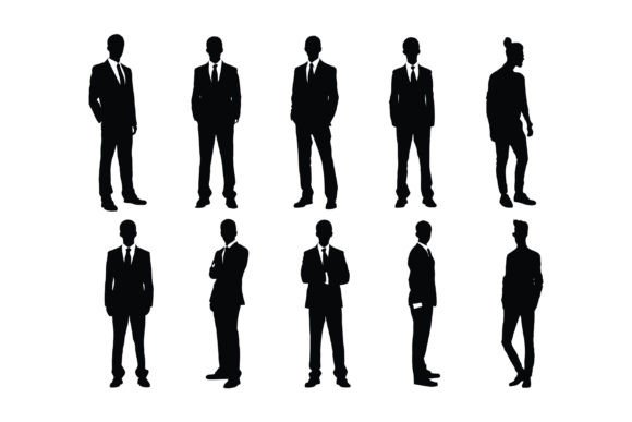 Lawyer Man Wearing Suits Silhouette Graphic Illustrations By iftikharalam