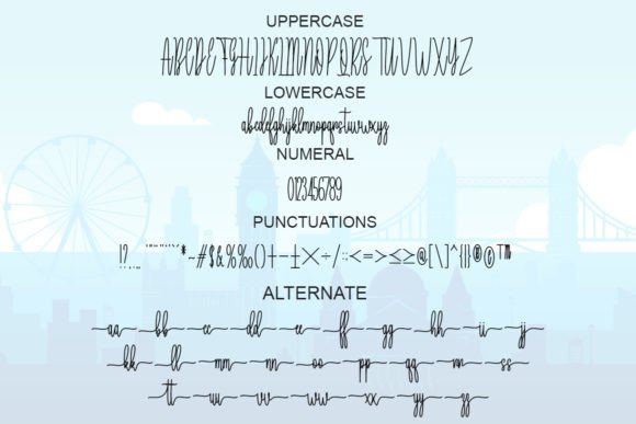 London Blue Font PNG with transparent background - Preview 4