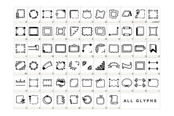 Lovely Note Font PNG with transparent background - Preview 1