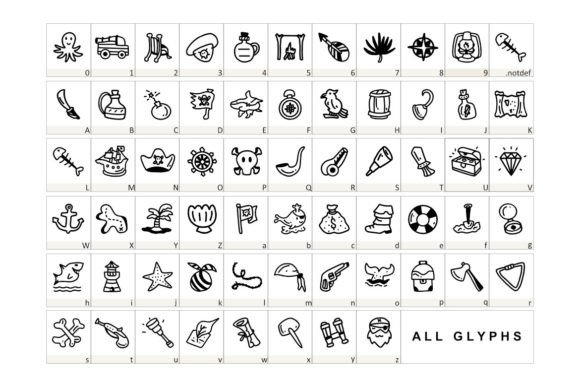 Pirates Font PNG with transparent background - Preview 1