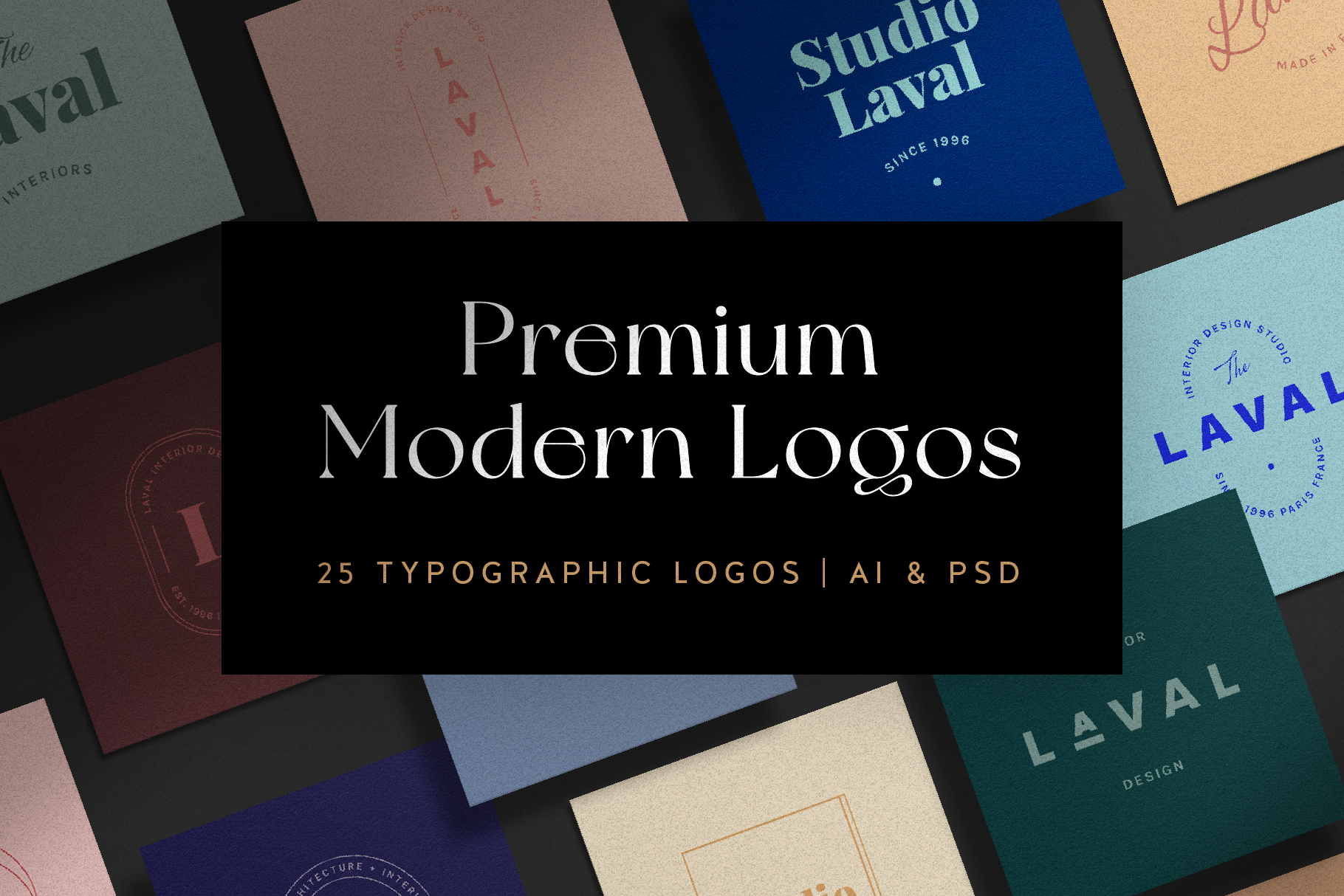 25 Typographic and Modern Logos Graphic by riennestudio · Creative Fabrica