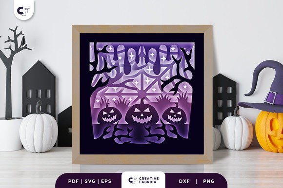 Haunted Forest 3D Light Box Paper Cut