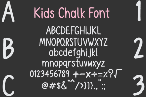 Kids Chalk Font PNG with transparent background - Preview 2