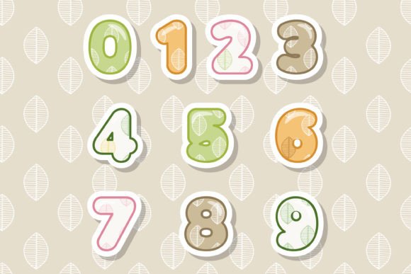 Leaf Stamp Font PNG with transparent background - Preview 2