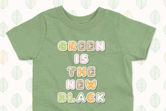 Leaf Stamp Font PNG with transparent background - Preview 3