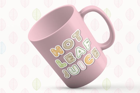 Leaf Stamp Font PNG with transparent background - Preview 4