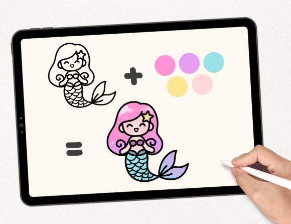 Mermaid Doodle Font PNG with transparent background - Preview 1