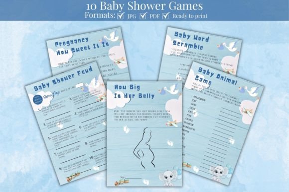 Modern Baby Shower Games Bundle