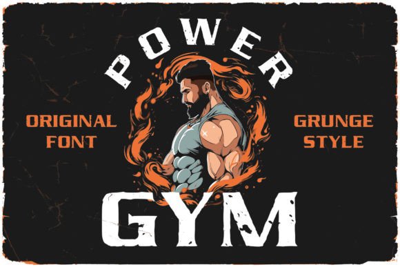Power Gym Font PNG with transparent background - Preview 2