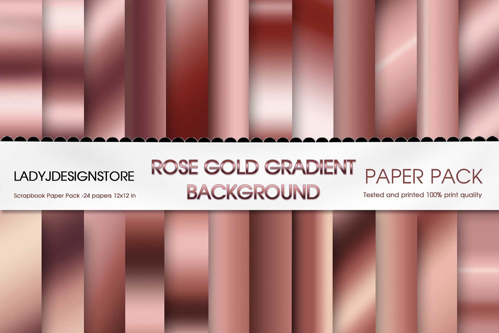 Rose Gold Gradient, Digital Paper