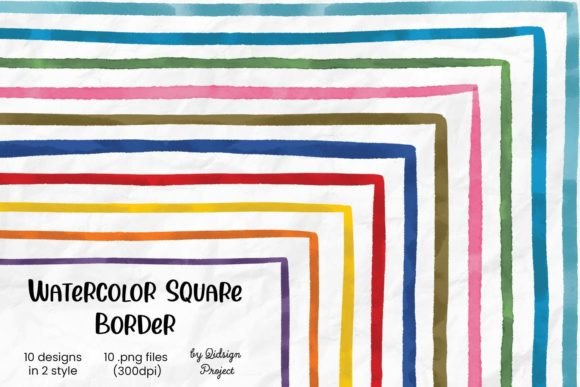 Watercolor Square Border