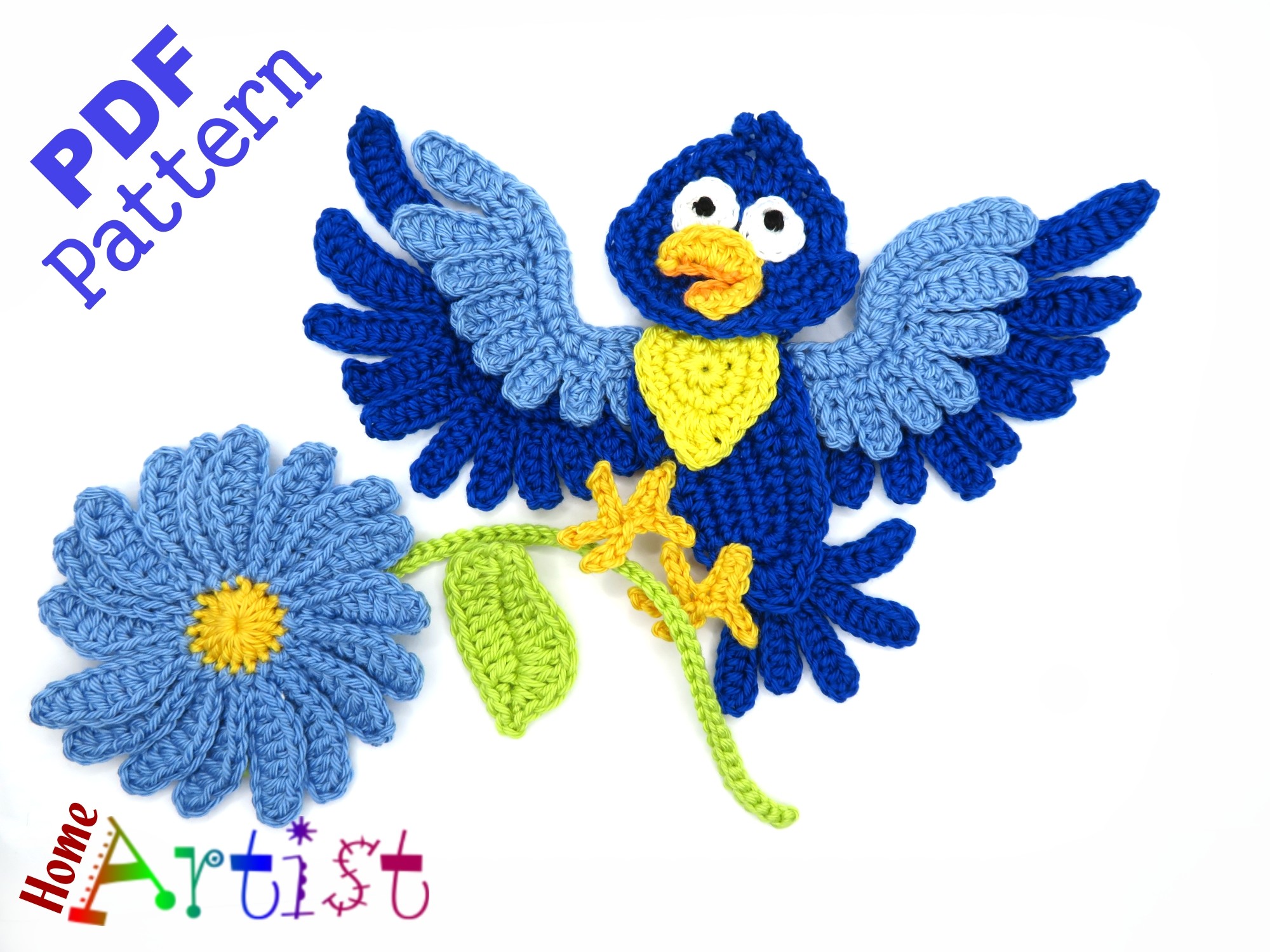 Bird Crochet Applique Pattern